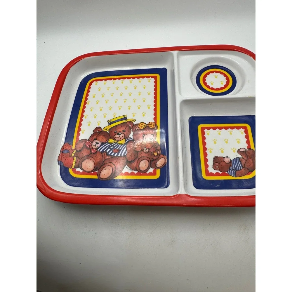 Polka Dot Press Teddy Bear Divided Toddler Tray 1987